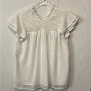 White Polka Dot Baby Doll Top